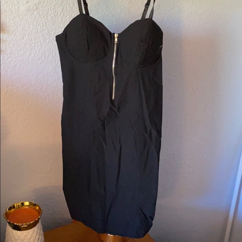 Black zip up dress